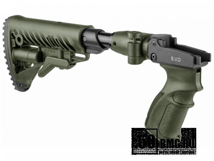 Складной телескопический приклад FAB Defense с рукояткой для Тигр или СВД (M4 SVD SB)