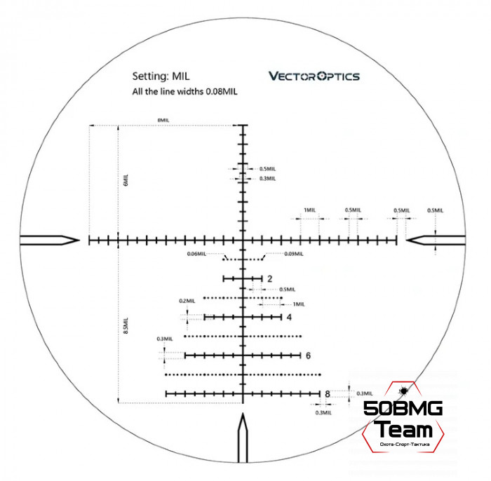 Оптический прицел Vector Optics Marksman 6-24x50 FFP кольца 30 мм