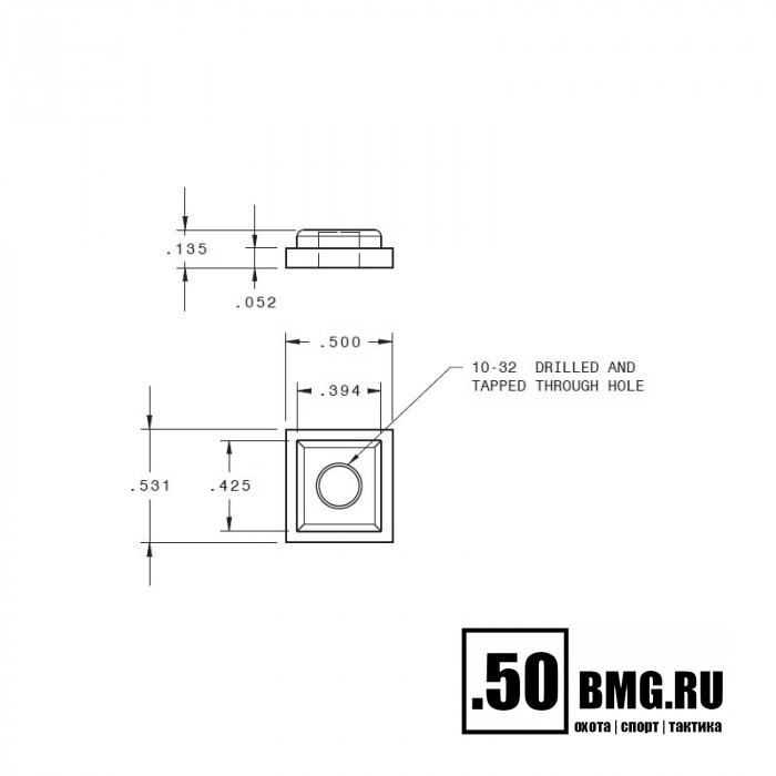 Прямоугольные гайки под направляющую Accuracy International, Freeland, Anschutz Rail 2шт (BT28-N)