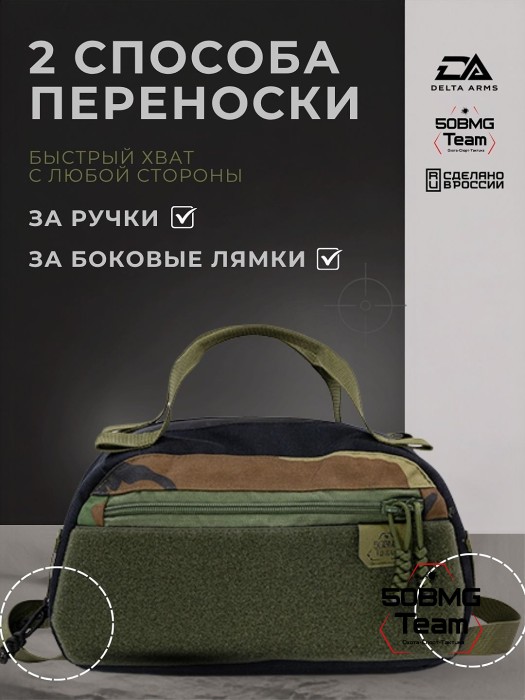 Тактическая сумка двурукая органайзер Delta Arms с ручками (Black Woodland)