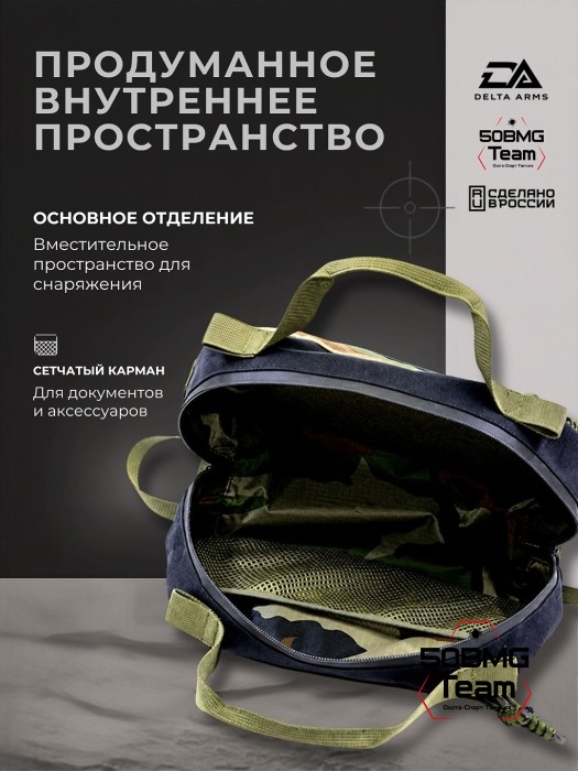 Тактическая сумка двурукая органайзер Delta Arms с ручками (Black Woodland)