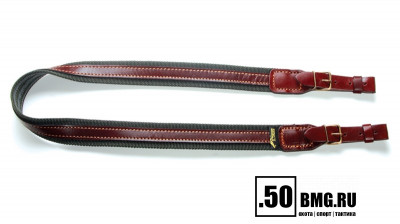(Р-20) VEKTOR Ремень для ружья из полиамидной ленты шириной 35 мм и кожаными накладками