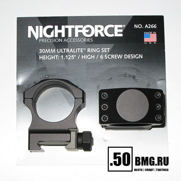 Кольца Nightforce X-Treme Duty Ultralite для 30 мм прицела на Weaver, 6 винтов, высокие (A266)
