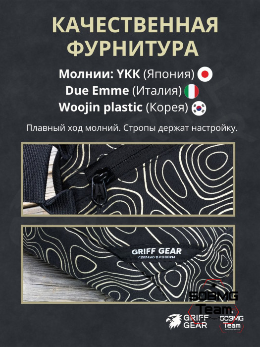 Сумка поясная Griff Gear Гефест XL (Топография черная)