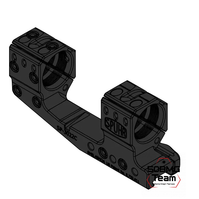 SP-3022C Тактический кронштейн SPUHR D30мм на Picatinny, H38мм, с выносом, без наклона общая длина 140мм