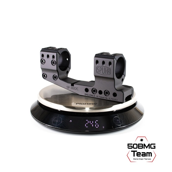 SP-3022C Тактический кронштейн SPUHR D30мм на Picatinny, H38мм, с выносом, без наклона общая длина 140мм