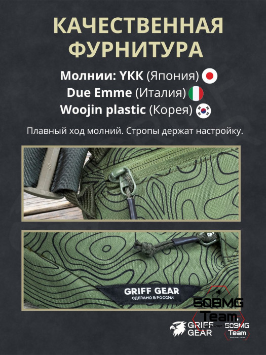 Сумка поясная Griff Gear Гефест XL (Топография зеленая)