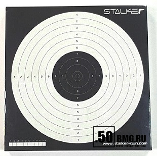 Мишень для пневматики логотип STALKER №17 170х170 мм, картон (50шт/уп)