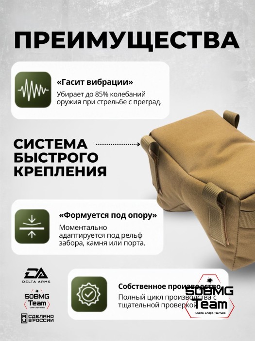 Баррикадный мешок Х-бэг Delta Arms с возможностью крепления на оружие через платформу "Бабочка" (Coyote Brown)