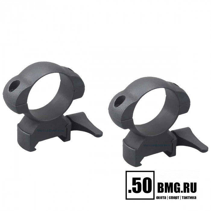 Кольца Vector Optics 30мм быстросъёмные на Picatinny/Weaver, стальные, высокие BH=27 (SCSR-06)