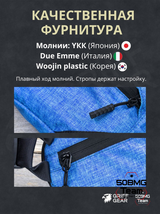 Сумка поясная Griff Gear Гефест XL (Меланж синий)