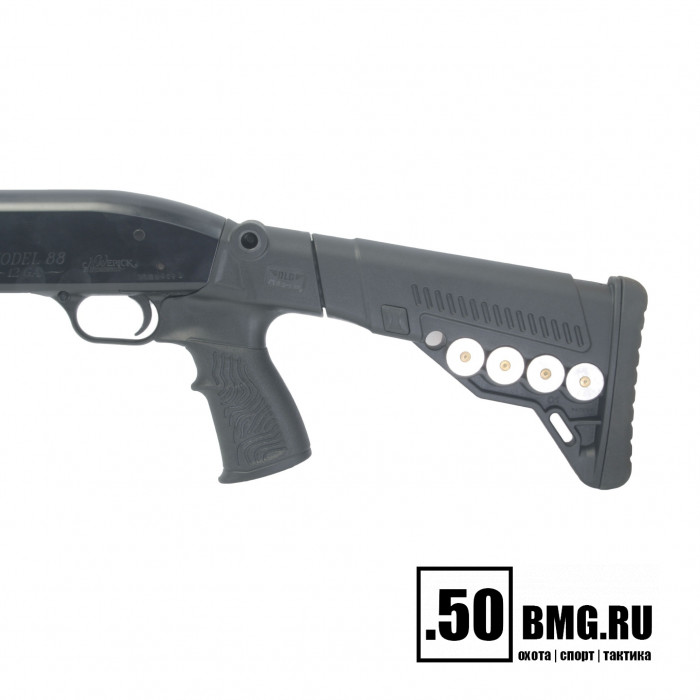 Телескопический приклад DLG Tactical на Mossberg 590, 500 с патронташем (DLG9403)