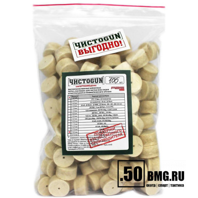 Войлочные патчи ЧИСТОGUN, Cal. 16, диаметр 19,0 мм, 100 шт./уп.