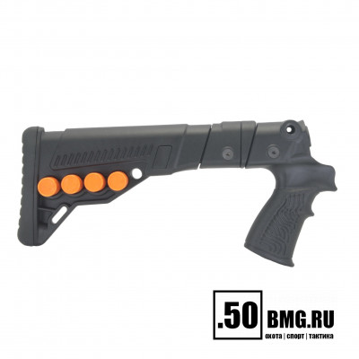 Телескопический складной приклад DLG Tactical на Mossberg 590, 500 с патронташем (DLG9404)