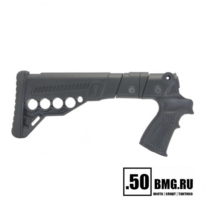 Телескопический складной приклад DLG Tactical на Mossberg 590, 500 с патронташем (DLG9404)