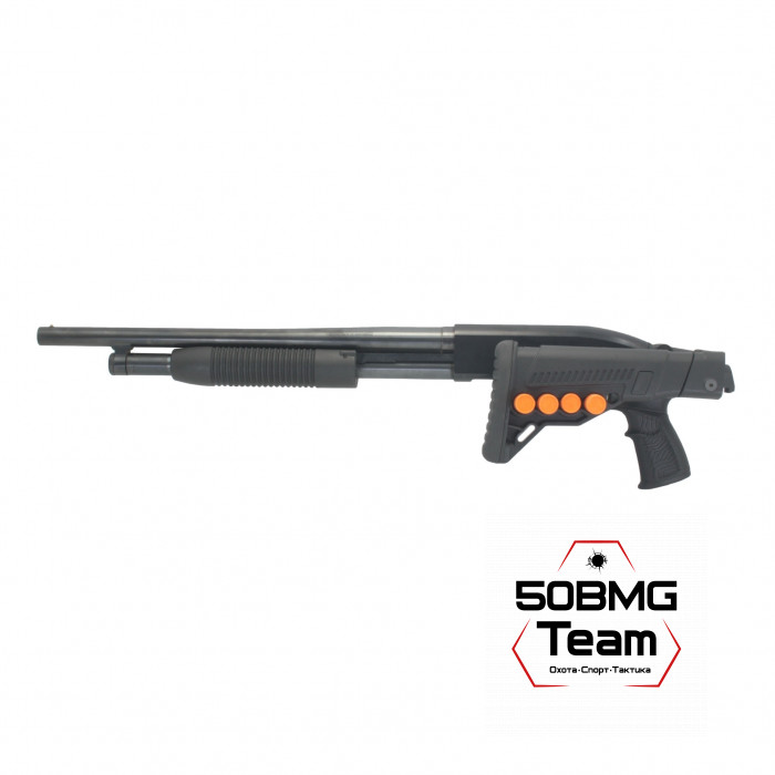 Телескопический складной приклад DLG Tactical на Mossberg 590, 500 с патронташем (DLG9404)