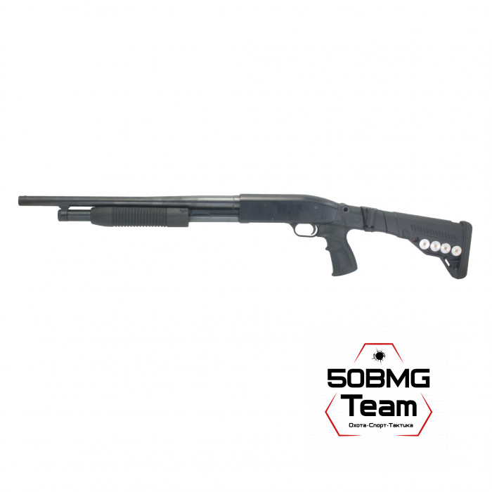 Телескопический складной приклад DLG Tactical на Mossberg 590, 500 с патронташем (DLG9404)