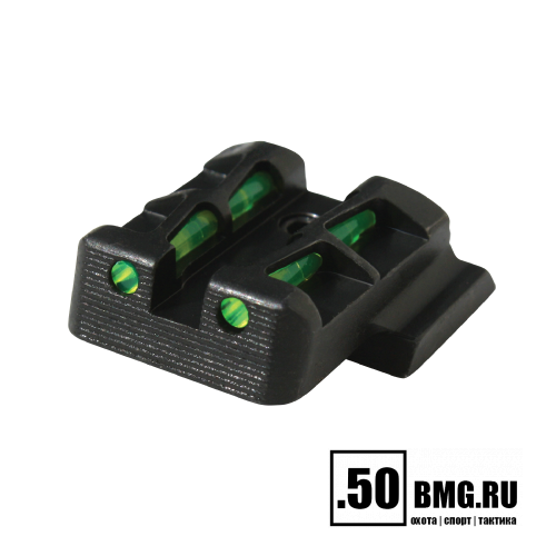 HiViz пистолетный целик GLLW15 для GLOCK под к. 9мм., 40S&W, 357SigSauer, высота 6,5мм, 3 цвета волокон.