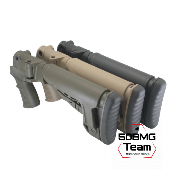 Телескопический складной приклад DLG Tactical на Mossberg 590, 500 с подщечником (DLG9406)