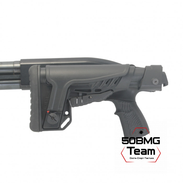 Телескопический складной приклад DLG Tactical на Mossberg 590, 500 с подщечником (DLG9406)