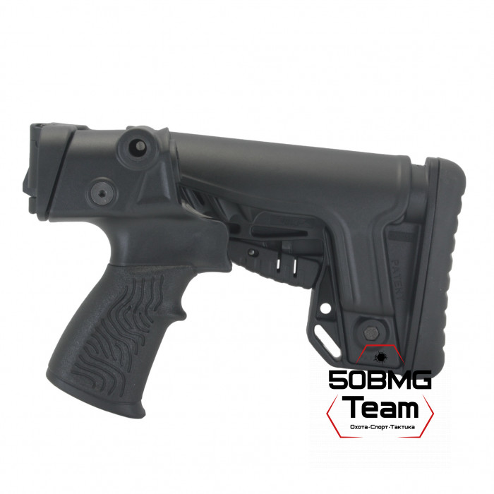 Телескопический складной приклад DLG Tactical на Mossberg 590, 500 с подщечником (DLG9406)