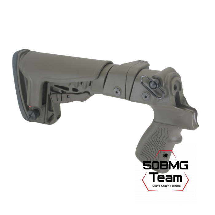 Телескопический складной приклад DLG Tactical на Mossberg 590, 500 с подщечником (DLG9406)