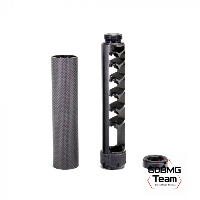 Реактивный ДТКП закрытого типа BRT Оса Карбон (200мм, резьба М14х1R,  кал.223Rem/5.45, ⌀ 40 мм)