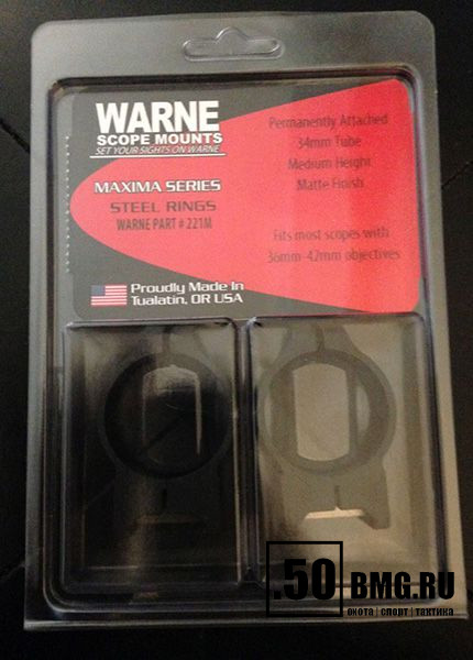 Кольца Warne на Weaver для 34 мм прицелов, средние (221M)