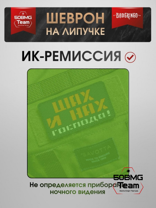Шеврон тактический Bad Gringo "ШАХ И НАХ ГОСПОДА!" (9х6 см)