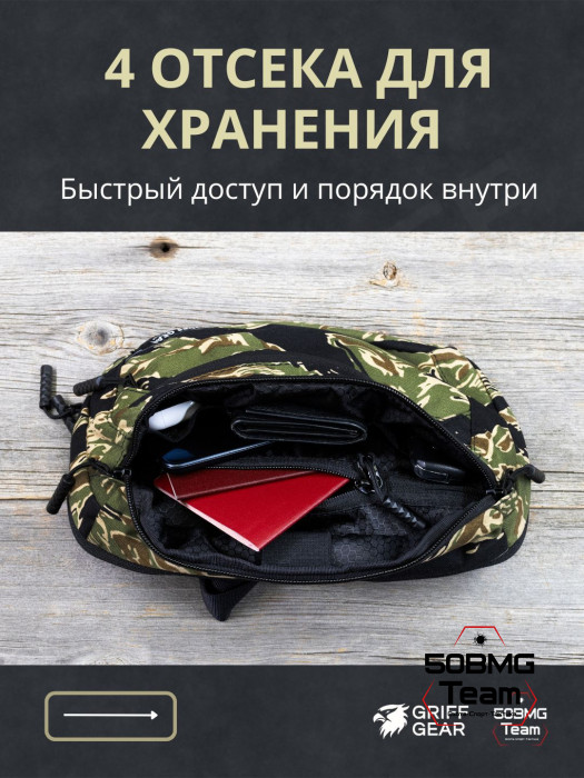 Сумка поясная Griff Gear Гефест XL (Tiger Stripe Black)