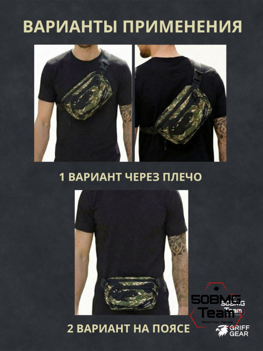 Сумка поясная Griff Gear Гефест XL (Tiger Stripe Black)