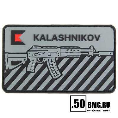 Патч велкро Концерн Калашников 90х46мм АК-12 серо-черный (1038)