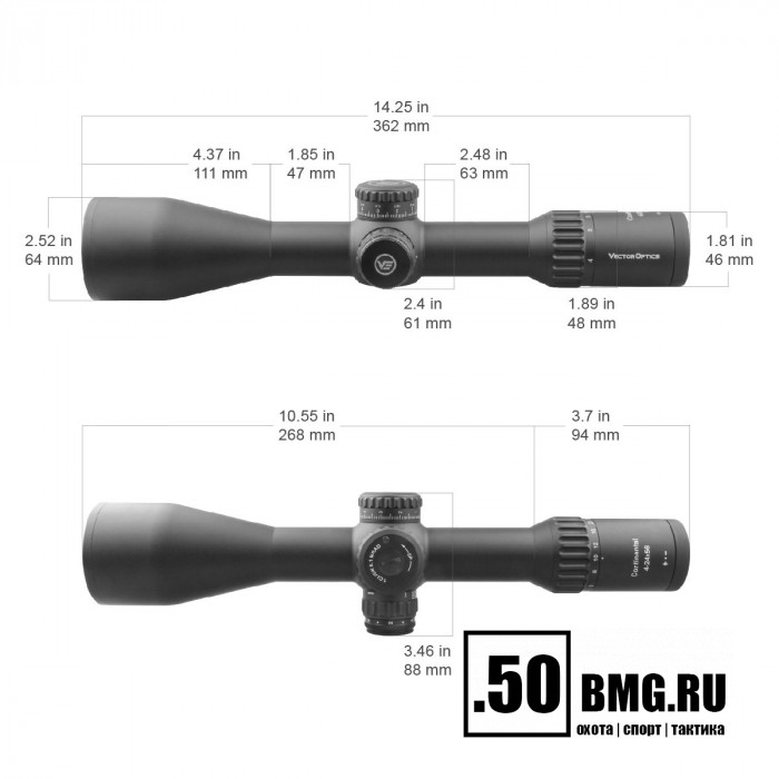 Оптический прицел Vector Optics Continental 4-24x56 FFP кольца 34 мм