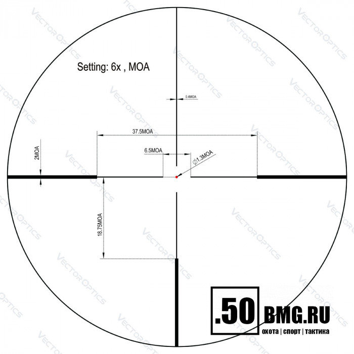 Оптический прицел Vector Optics Continental Hunting 1-6x24 SFP кольца 30 мм