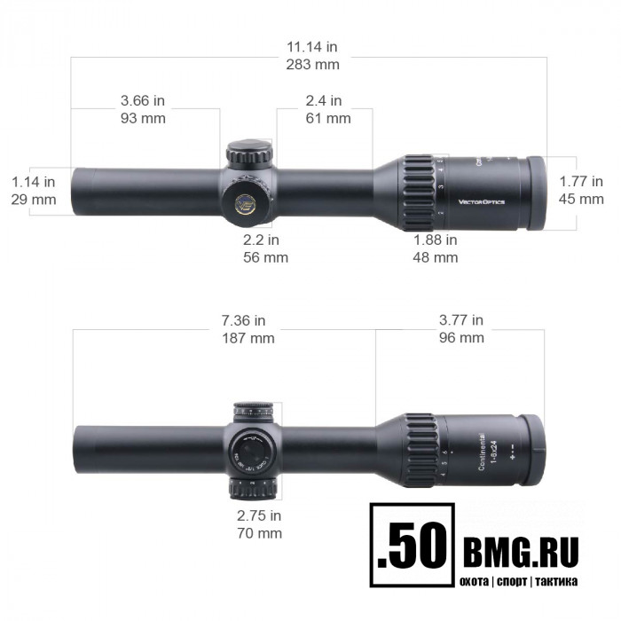 Оптический прицел Vector Optics Continental Hunting 1-6x24 SFP кольца 30 мм