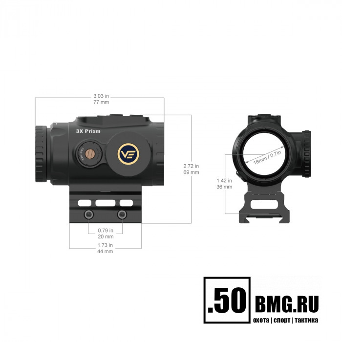 Призматический прицел Vector Optics Paragon 3x18 Micro Prism (SCPS-M03)