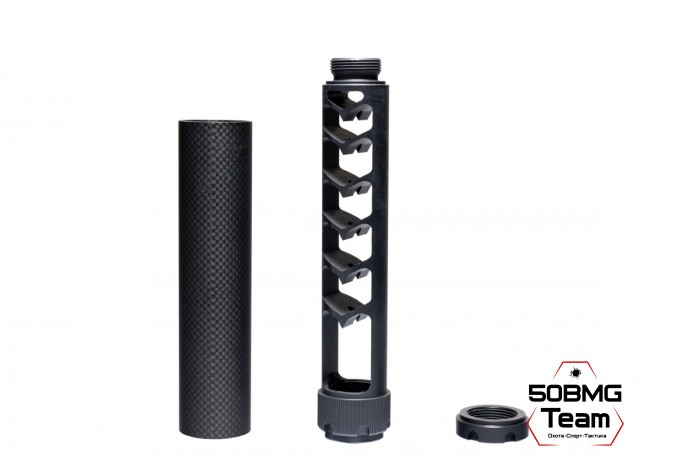 Реактивный ДТКП закрытого типа BRT Оса Карбон (200мм, резьба 1/2"-28 UNEF,  кал.223Rem/5.45, ⌀ 40 мм)