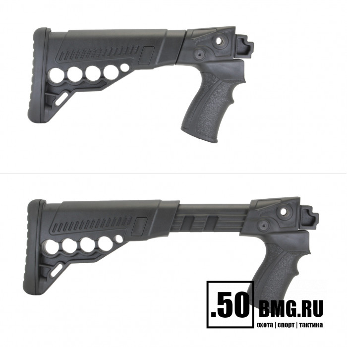 Телескопический приклад DLG Tactical на Сайга-12/20/410 с охот. прикладом с патронташем (DLG20003)