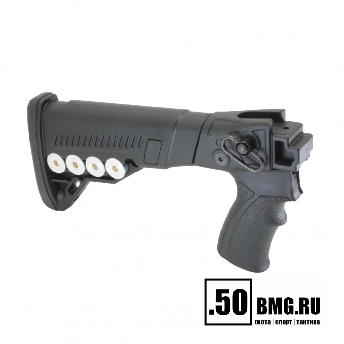 Телескопический приклад DLG Tactical на Сайга-12/20/410 с охот. прикладом с патронташем (DLG20003)