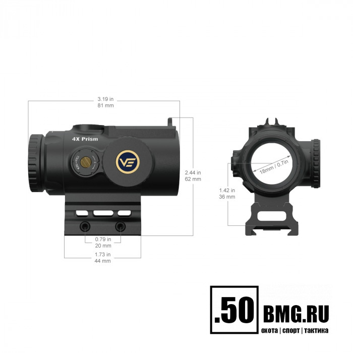 Призматический прицел Vector Optics Paragon 4x24 Micro Prism (SCPS-M04)