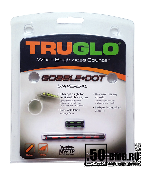 Мушка + целик Truglo TG94, универсальные (клей), красная + зеленый