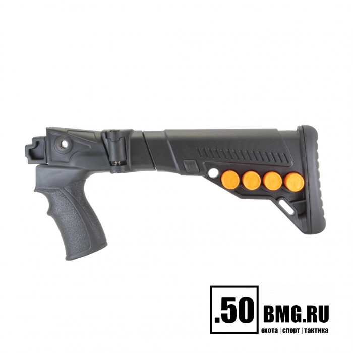 Телескопический складной приклад DLG Tactical на Сайга-12/20/410 с охот. прикладом с патронташем (DLG20004)