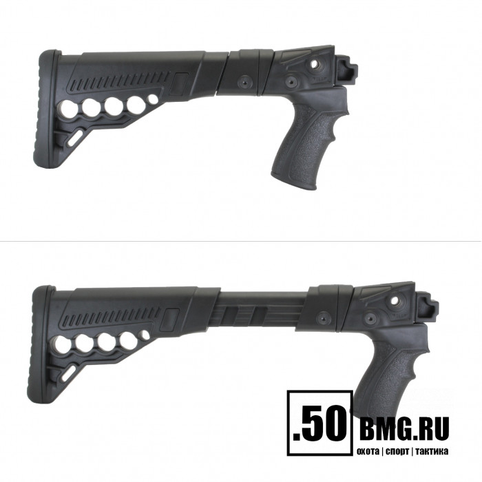 Телескопический складной приклад DLG Tactical на Сайга-12/20/410 с охот. прикладом с патронташем (DLG20004)