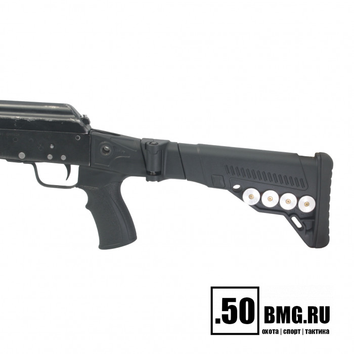 Телескопический складной приклад DLG Tactical на Сайга-12/20/410 с охот. прикладом с патронташем (DLG20004)