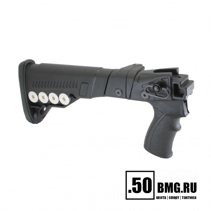 Телескопический складной приклад DLG Tactical на Сайга-12/20/410 с охот. прикладом с патронташем (DLG20004)