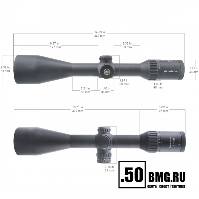 Оптический прицел Vector Optics Continental Hunting 2,5-15x56 SFP кольца 30 мм