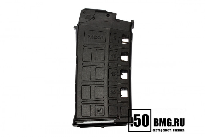 Магазин АК-308 ЭВО для Сайга-МК .308 20 местный с визуальным контролем (ограничитель 10)