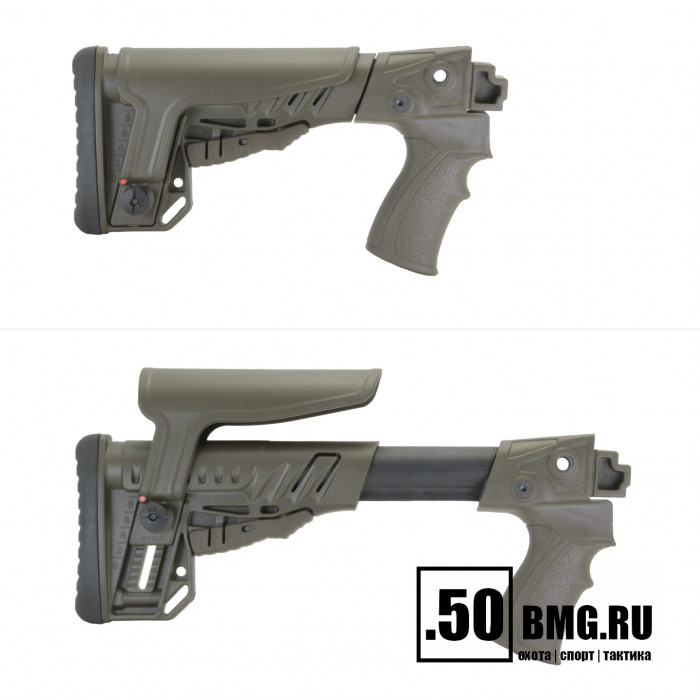 Телескопический приклад DLG Tactical на Сайга-12/20/410 с охот. прикладом с подщечником (DLG20005)