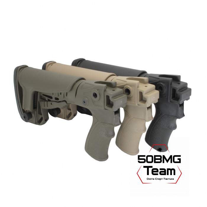 Телескопический приклад DLG Tactical на Сайга-12/20/410 с охот. прикладом с подщечником (DLG20005)