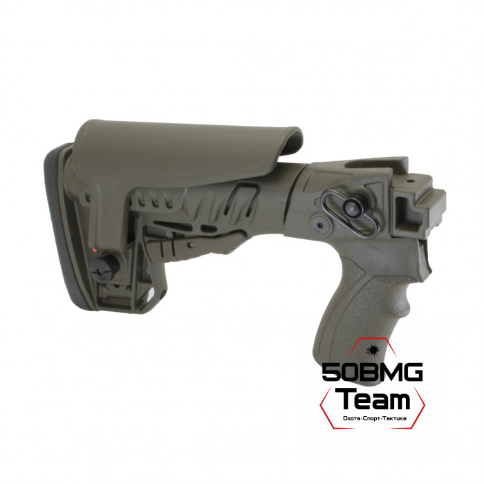 Телескопический приклад DLG Tactical на Сайга-12/20/410 с охот. прикладом с подщечником (DLG20005)